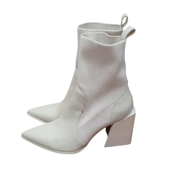 Steve Madden Womens Tackle Ivory Ankle Boots Shoes 11 Medium