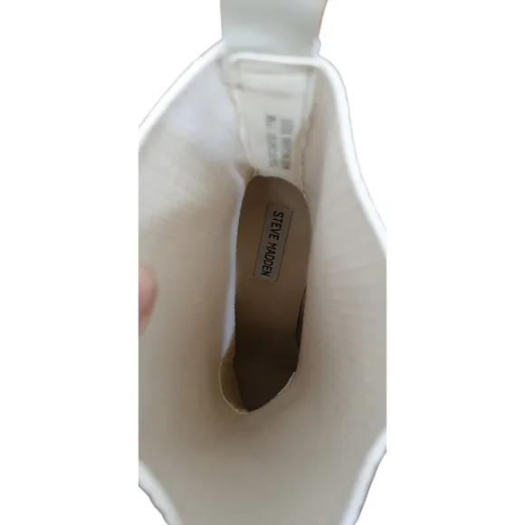 Steve Madden Womens Tackle Ivory Ankle Boots Shoes 11 Medium