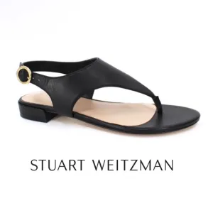 Stuart Weirzman Santorini Sandal - Black Leather - Size 8