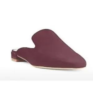 Stuart Weitzman Womens‎ Meena Mule Size 5 Loafer Slip On Flat Plum Suede