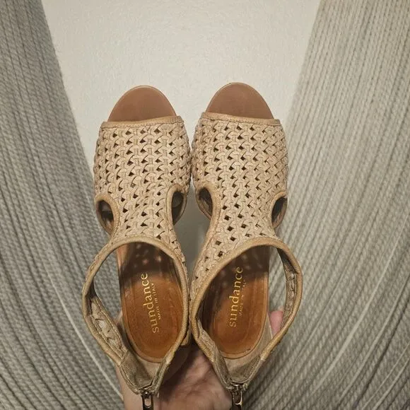 Sundance &quot;Demeter's Hillsides&quot; Woven Leather Sandals Sz 38 (US 7.5)