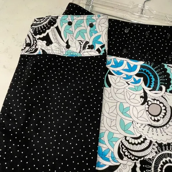 SWEET SPOT Sport Skirt, Adjustable/Reversible Mini, Black/White/Aqua -  2-14