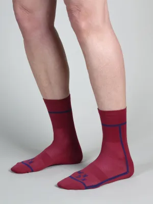 T-section Air Socks Long - Burgundy