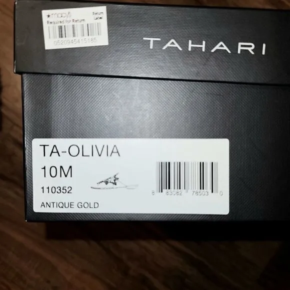 Tahari | NIB NWT Olivia Antique Gold Sandals