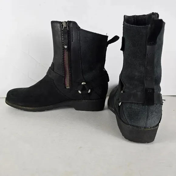 Teva De La Vina Dos Black Boots with Buckle Detail Size 7 1/2