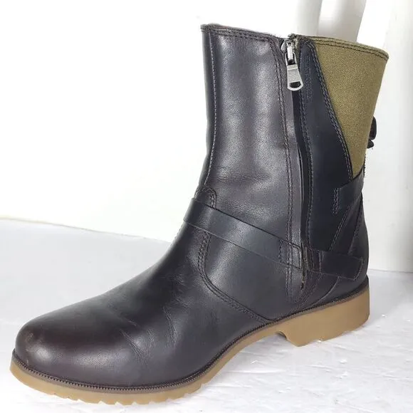 TEVA Women's De La Vina US8,5 Brown Leather Waterproof Zip-Up Ankle Boots