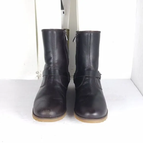 TEVA Women's De La Vina US8,5 Brown Leather Waterproof Zip-Up Ankle Boots