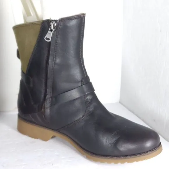 TEVA Women's De La Vina US8,5 Brown Leather Waterproof Zip-Up Ankle Boots