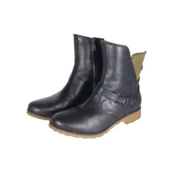 TEVA Women's De La Vina US8,5 Brown Leather Waterproof Zip-Up Ankle Boots