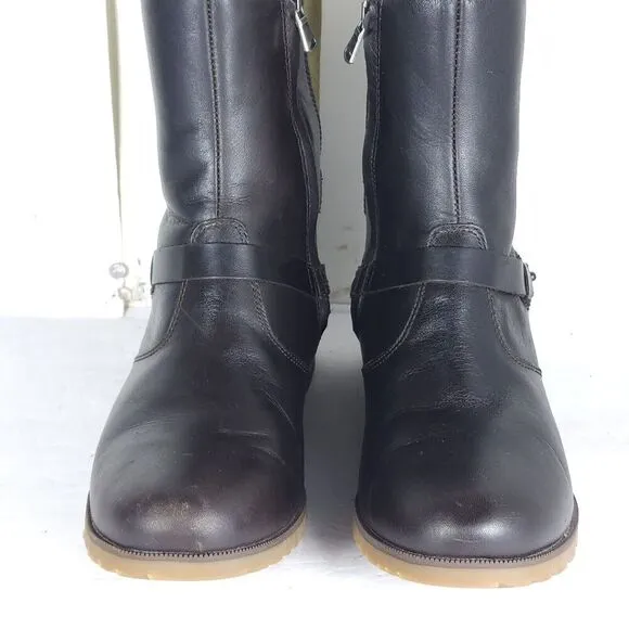 TEVA Women's De La Vina US8,5 Brown Leather Waterproof Zip-Up Ankle Boots