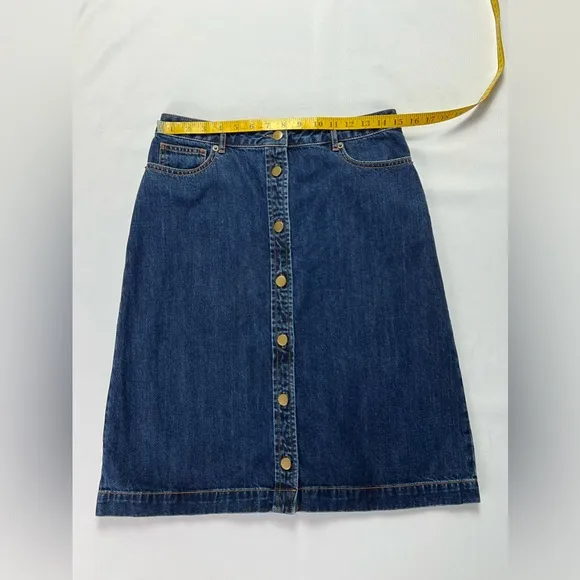 The J. Peterman Company Denim Button Skirt