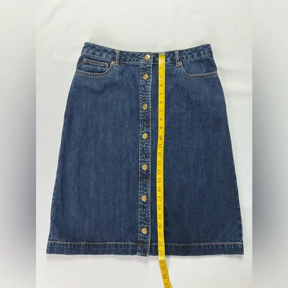 The J. Peterman Company Denim Button Skirt