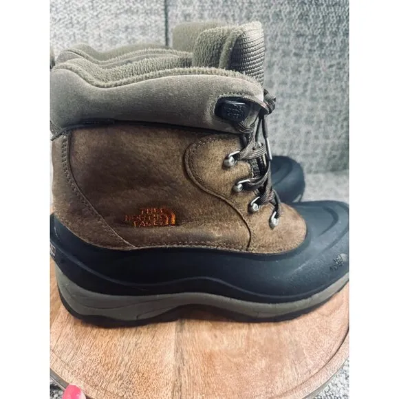 The North Face Chilkats Mens Waterproof Brown Suede &amp; Rubber Snow Boots Sz 14