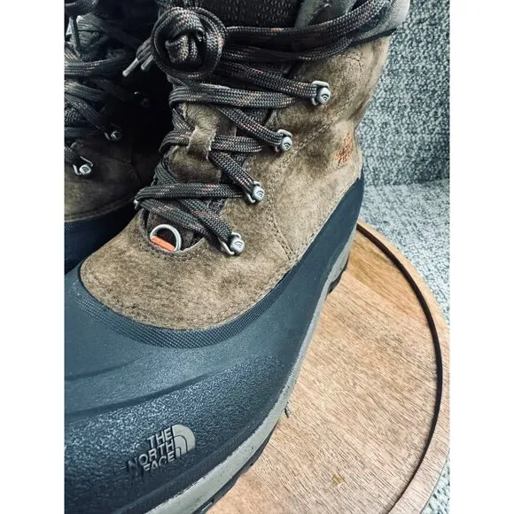 The North Face Chilkats Mens Waterproof Brown Suede &amp; Rubber Snow Boots Sz 14