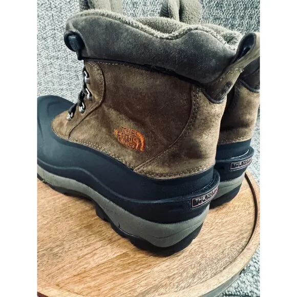 The North Face Chilkats Mens Waterproof Brown Suede &amp; Rubber Snow Boots Sz 14
