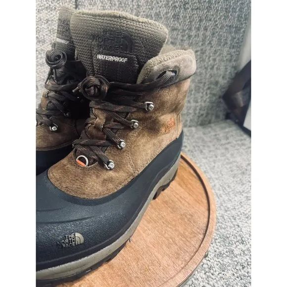 The North Face Chilkats Mens Waterproof Brown Suede &amp; Rubber Snow Boots Sz 14