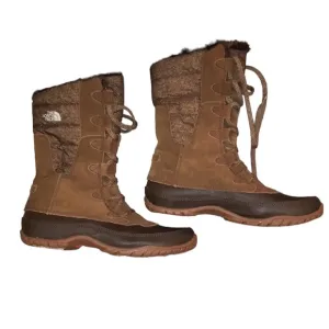 The North Face Nuptse Purna brown suede waterproof boot 9