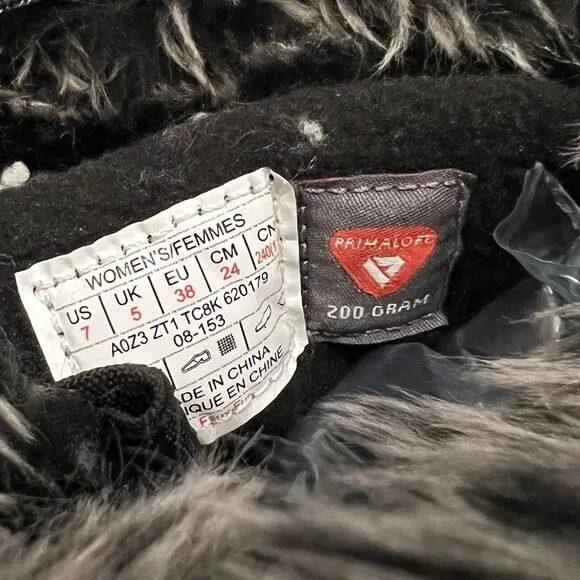The North Face Nuptse Purna Womens Sz 7 Winter Boots Black Waterproof Faux Fur