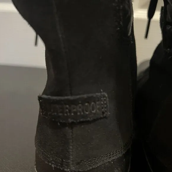 The North Face Nuptse Purna Womens Sz 7 Winter Boots Black Waterproof Faux Fur