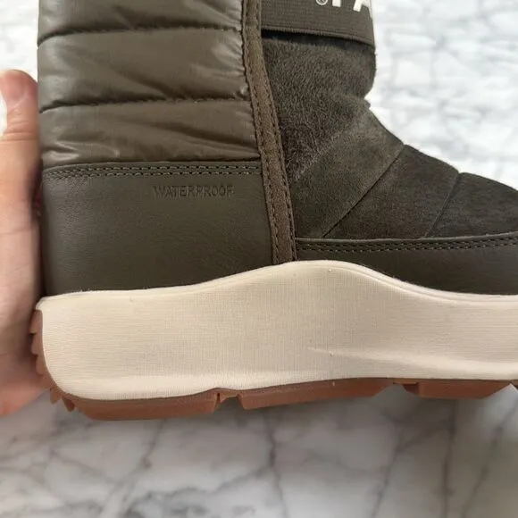 The North Face Ozone Park Winter Pull-on 200g Waterproof Winter Boots Green Sz 6
