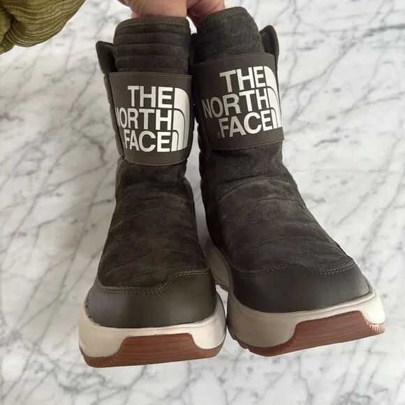 The North Face Ozone Park Winter Pull-on 200g Waterproof Winter Boots Green Sz 6