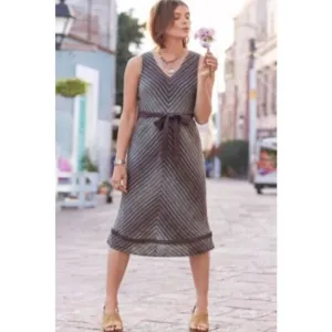 The Sundance Allende Summer Time 100% Linen Midi Dress Women's Petite 4