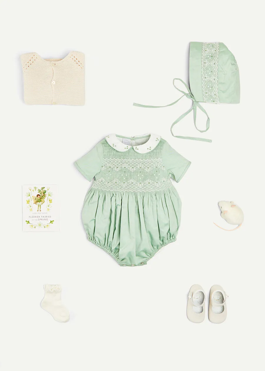 The Traditional Hand Smocked Gift Set in Green