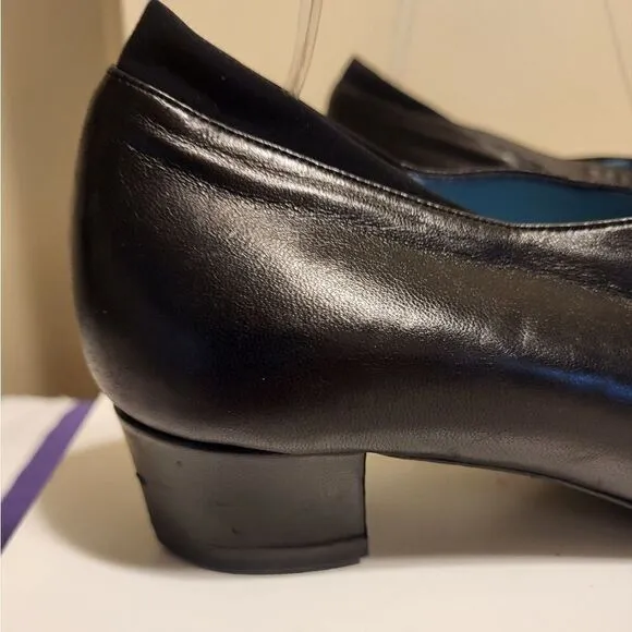 Thierry Rabotin Black Glove Leather High-Vamp Pumps sz.7/38 Ret $460 Mint