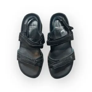 Thierry Rabotin Black Leather Strappy Velcro Sandals Size 36