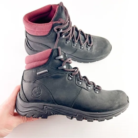Timberland Boots Women's 6.5 Black Mt. Maddsen Waterproof Mid Hiking Boot Shoes