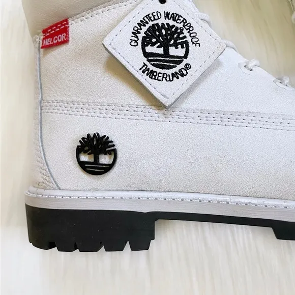 Timberland Boys Premium 6 Inch Waterproof White Helcor Boots