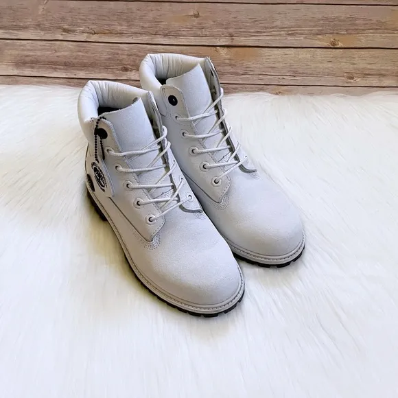 Timberland Boys Premium 6 Inch Waterproof White Helcor Boots