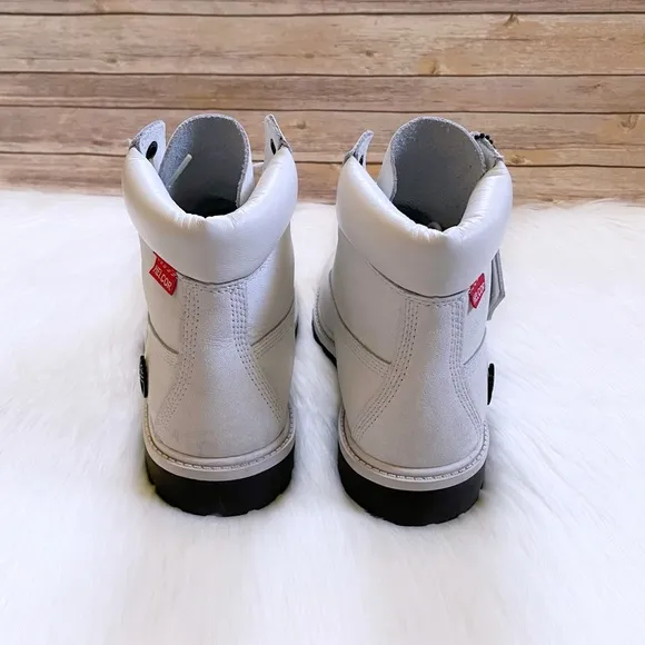 Timberland Boys Premium 6 Inch Waterproof White Helcor Boots