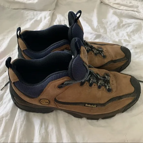 Timberland brown leather outdoor hiking work boots shoes men's size 11.5 durable