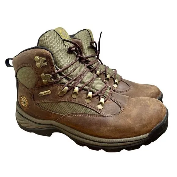 Timberland Chocorua BOOTS Gore-tex Hiking Womens Shoes 15631 Sz 10 Brown Leather