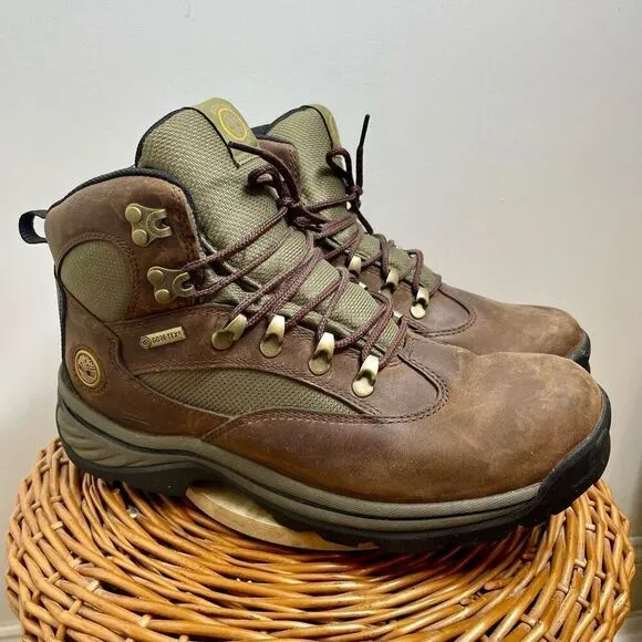Timberland Chocorua BOOTS Gore-tex Hiking Womens Shoes 15631 Sz 10 Brown Leather