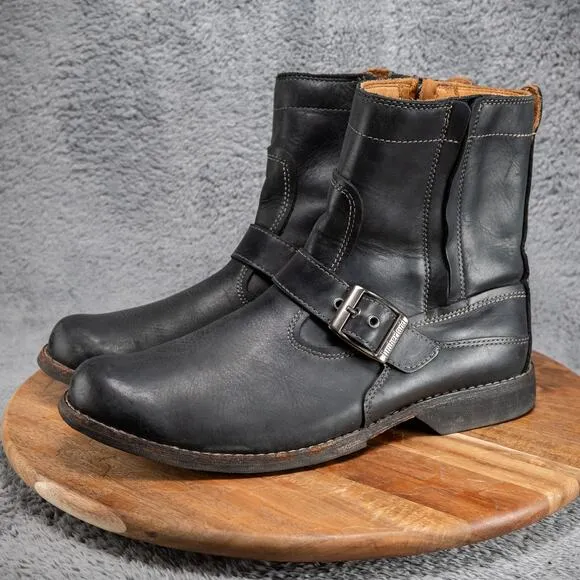 Timberland Earthkeepers Anti-Fatique Men 10 M Black Leather Buckle Biker Boots