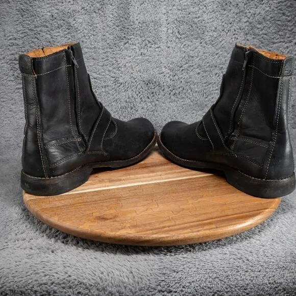 Timberland Earthkeepers Anti-Fatique Men 10 M Black Leather Buckle Biker Boots