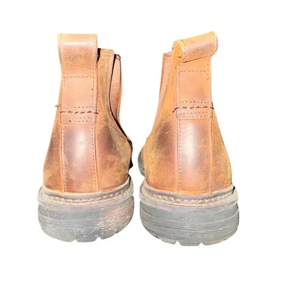 Timberland Logan Chelsea Boots Men's Sz 9 Brown Leather Ankle Shoes Anti Fatigue