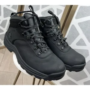 TIMBERLAND MEN Sz 9.5 FLUME WATERPROOF MID HIKER BOOT BLACK FULL GRAIN 18139