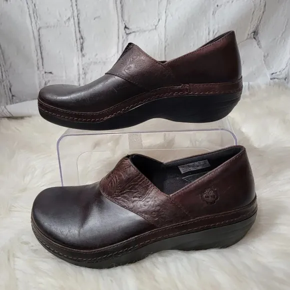 Timberland PRO Revina Slip Resistant Work Shoe Clogs Womens 8 Anti Fatique Brown