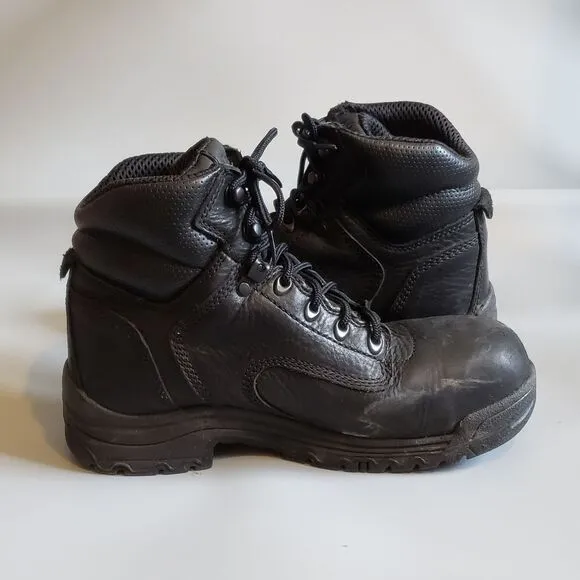 Timberland PRO Women's Black Leather Titan Alloy Toe Work Boot Size 9 M
