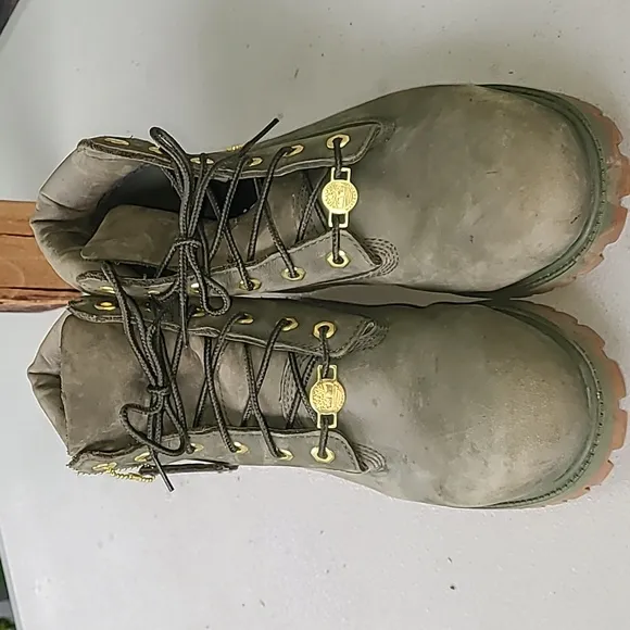 Timberland ReBOTL Boots Boy's Classic 6-Inch Waterproof Green Nubuck Suede