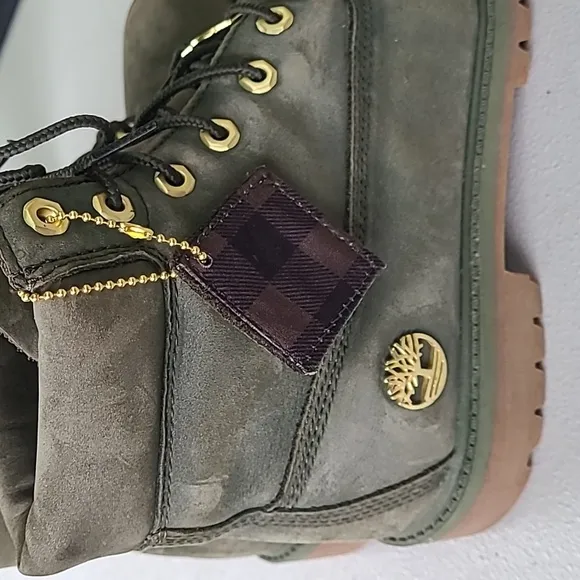 Timberland ReBOTL Boots Boy's Classic 6-Inch Waterproof Green Nubuck Suede