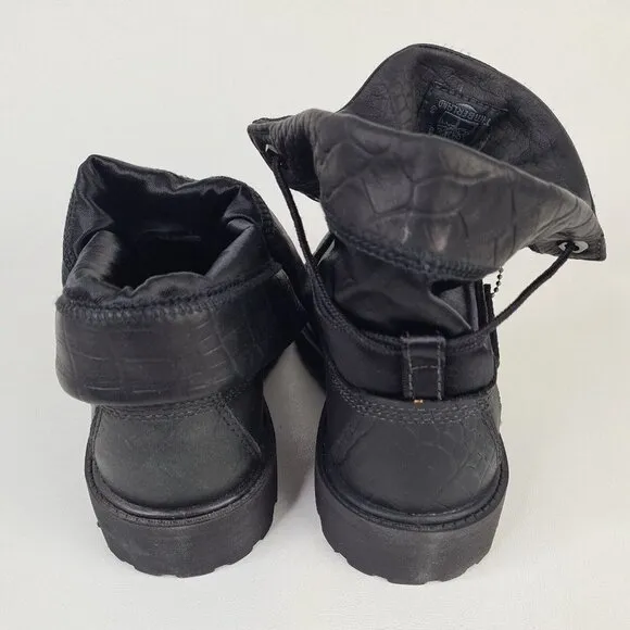 Timberland Roll Top Boys Boots Waterproof Black Winter Size 5.5 DS