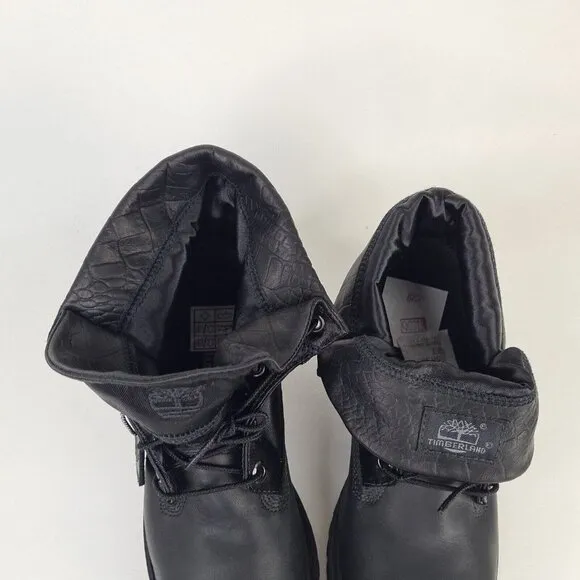 Timberland Roll Top Boys Boots Waterproof Black Winter Size 5.5 DS