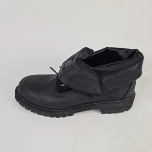Timberland Roll Top Boys Boots Waterproof Black Winter Size 5.5 DS