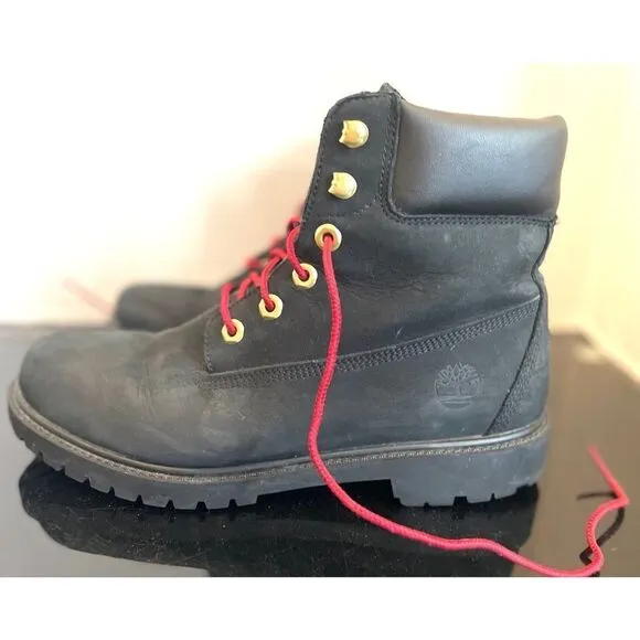TIMBERLAND WOMEN'S Heritage 6-IN BLACK PREMIUM WATERPROOF BOOTS WOMEN’S SIZE 10