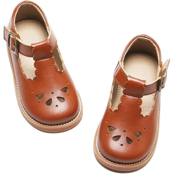 Toddler Little Girl Mary Jane Dress Shoes B366-brown