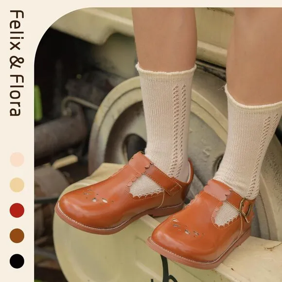 Toddler Little Girl Mary Jane Dress Shoes B366-brown
